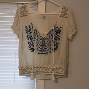 American eagle short sleeve boho shirt